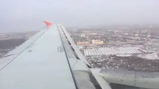 Посадка в Пулково Airbus 319 а/к Россия. 30 ноября 2016