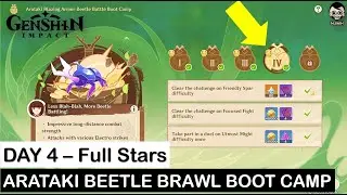 Day 4 Guide - Arataki Blazing Armor Beetle Battle Boot Camp! | Genshin Impact