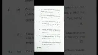 MSc. Chemistry (Sem 1) Inorganic Question Paper 2021