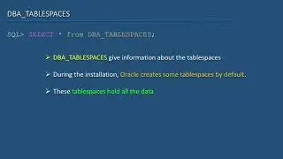 17 Oracle SQL Developer Tutorial For Beginners   16   DBA Info   DBA TABLESPACES