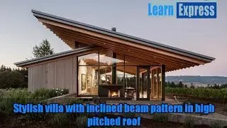 Stylish villa with inclined beam pattern high pitched roof|| by Nijithkumar