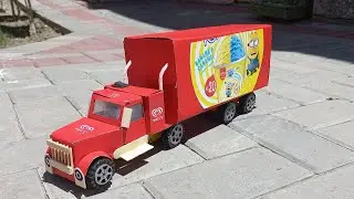 How To Make Walls Ice Cream Truck From Cardboard || DIY school project