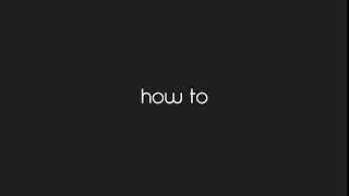 How to - Youtube intro video
