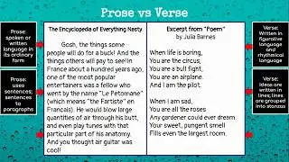 Prose vs Verse