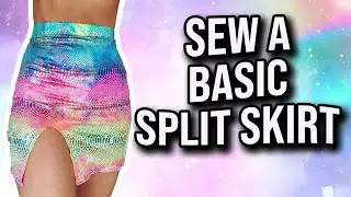 HOW TO SEW A SPANDEX SPLIT SKIRT - FREE PATTERN  & TUTORIAL!