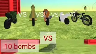 bikes vs 10 bombs || see which bike will survive