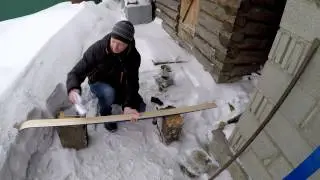 Подготовка (смоление) деревянных лыж