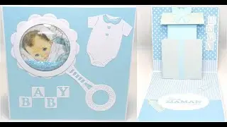 Baby popup card with a gift card placeholder
