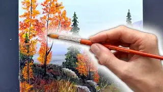 Как нарисовать простой пейзаж маслом.