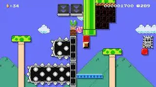 Green Mushroom Mountains by bran98 [Mario Maker 2]