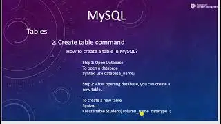 Mysql Create Command