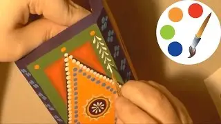 Vyatka chest's painting, Точечная роспись карандашницы, irishkalia