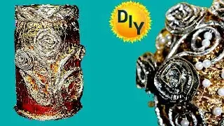 Vase from a foil with own hands on the channel DIY / needlework