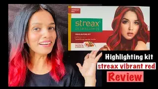 Instant hair colour at home /Streax vibrant red highlights review 2024