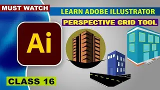 Adobe Illustrator Class 16 | Perspective Tool | Perspective | Complete Training with English Sub.