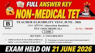 HP - TET | NON-MEDICAL| Exam Full Answer Key 21 JUNE 2026  