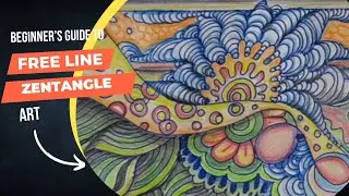 How to draw free line Zentangle Art step by step.   zentangle art