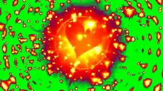 Best heart golden fire background effect on green screen