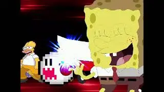 MUGEN Fight - Boggy B and Powerstar Mario vs. Homer Simpson and SpongeBob SquarePants