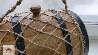 Бочка дубовая с краном на подставке вощенная