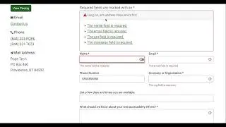 Good example of form error validation with screen reader