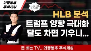 [오전시황]  HLB 분석 / 트럼프 영향 극대화!!! 달도 차면 기우니...