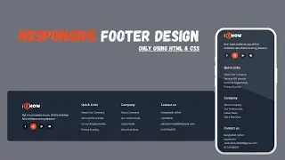 Responsive Website Footer Design  Using HTML& CSS - #codingtutorial #video #code