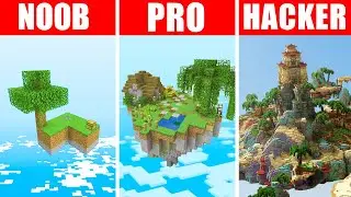 Minecraft NOOB vs. PRO vs. HACKER : SKYBLOCK SURVIVAL CHALLENGE in Minecraft!