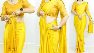 Try this useful saree draping tips for making center pleats | vary simple & new saree draping