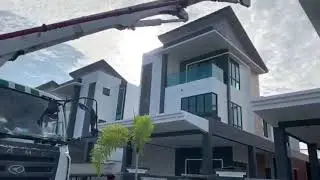 First Floor Beam & Slab Concrete Works By Concrete Pump Crane 42M @ House Renovation Extension