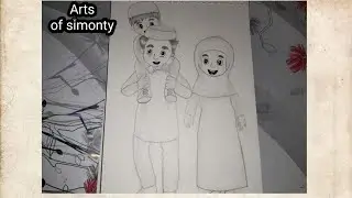 how to draw a Muslim family members || pencil sketch drawing || easy drawing for beginners