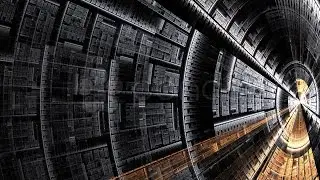 Abstract Resembling Metal Spaceship Or Tunnel. Stock Footage
