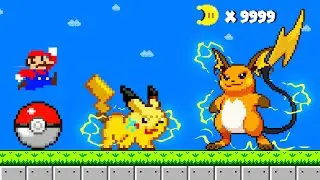Super Mario Bros. But Every Moon Powerups Make Pikachu Powerups
