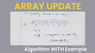 Update an Element in Array in C | Data Structures | Algorithm with Example