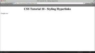 CSS Tutorial 10 - Styling Hyperlinks