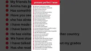 Present perfect tense sentences #shorts #english
