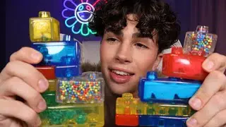 Satisfying ASMR with Jelly Blocks 🧊✨🌈
