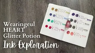 FOUNTAIN PEN INK EXPLORATION // Wearingeul Heart Glitter Potion // Experimenting with adding shimmer