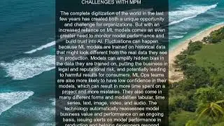 Solving for ML Model Monitoring Challenges with MPM