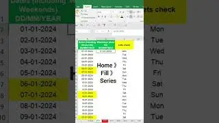 How to AutoFill WEEKDAYS in MS Excel #shorts #exceltutorial #trendingshorts
