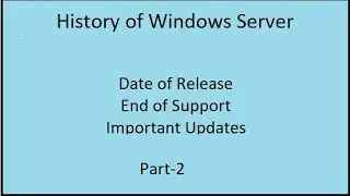 History of windows server, Evolution, Updates and Features, Lunch Year, Release date, End of Support