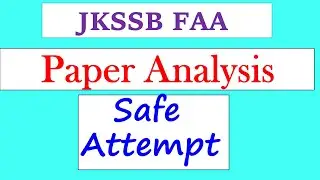 JKSSB Finance Accounts assistant| Paper Analysis| Safe Attempt | Difficulty level | FAA