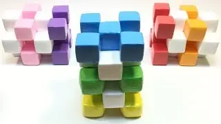 【ASMR】正方体立方体⭐クレイクラッキング【音フェチ】Square cube clay cracking 점토 부수기