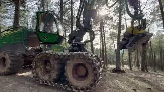 Come with me to see the operation of the John Deere 1270g harvester and 1510g forwarder forestry