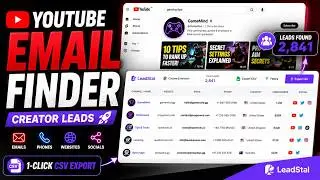 YouTube Email Finder & Scraper Tutorial | Creator Lead Research & CSV Export Tool | LeadStal