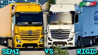 ETS2 1.43 Gameplay 4K | Mercedes Actros MP5 RIGID vs MP5 SEMI /HGV | ITALIA DLC POV