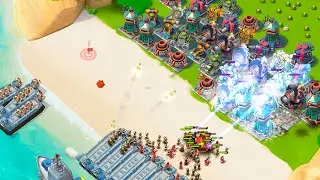 BOOM BEACH MAXED DEFENSE VS HAMMERMAN!