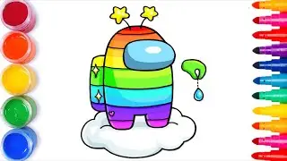 How to Draw AMONG US Rainbow Game Skin 🌈