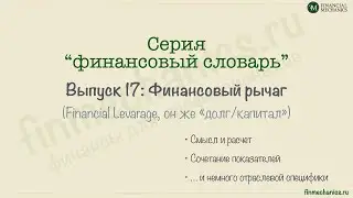 Финансовый Словарь’2024 #17: ФИНАНСОВЫЙ РЫЧАГ