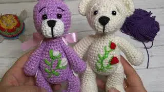 Как сделать вышивку на вязаной игрушке.